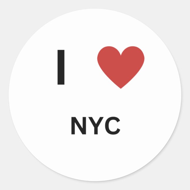 I love NYC Classic Round Sticker (Front)