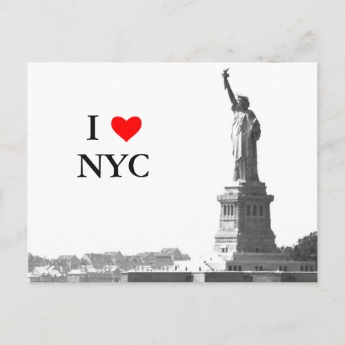 I Love NYC Statue of Liberty Vintage Custom Postcard
