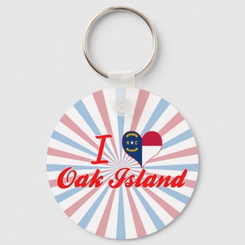 I Love Oak Island North Carolina Keychain