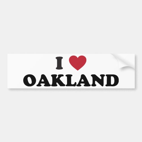 I Love Oakland California Bumper Sticker