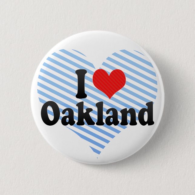I Love Oakland Pinback Button (Front)