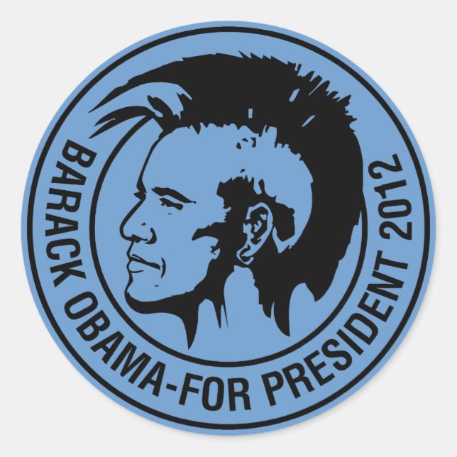 I Love Obama 2012 Classic Round Sticker (Front)