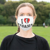 I Love Obama Adult Cloth Face Mask (Outside)