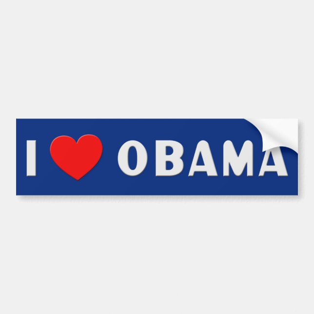 I Love Obama Bumpersticker Bumper Sticker (Front)
