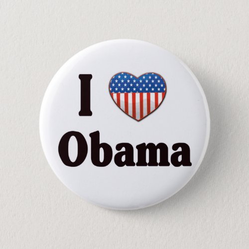 I Love Obama button
