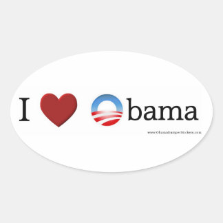 I love Obama Oval Sticker