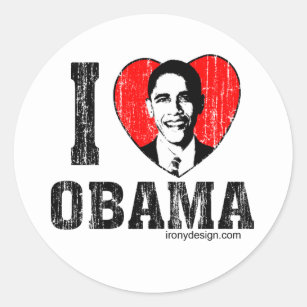 I Love Obama Stickers