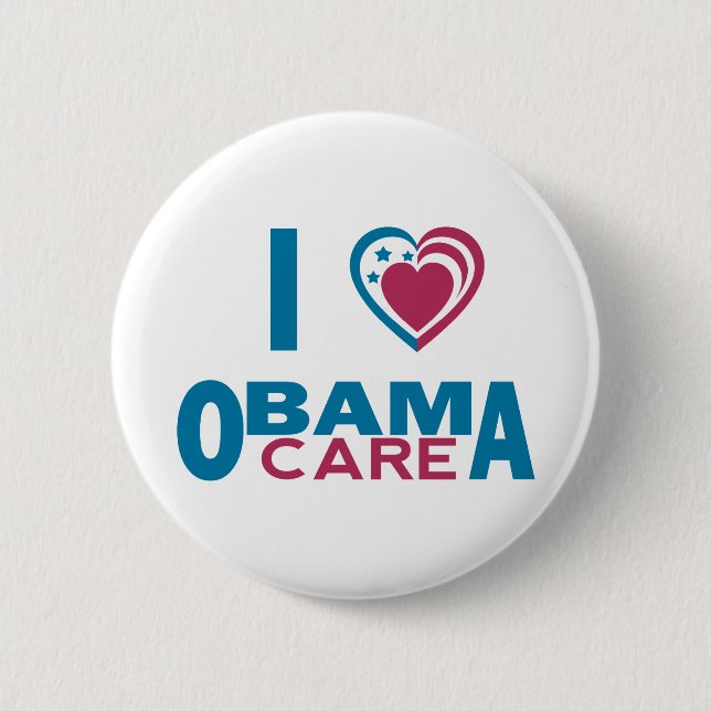 I Love ObamaCare Pinback Button (Front)