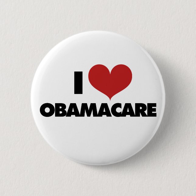 I Love Obamacare Pinback Button (Front)