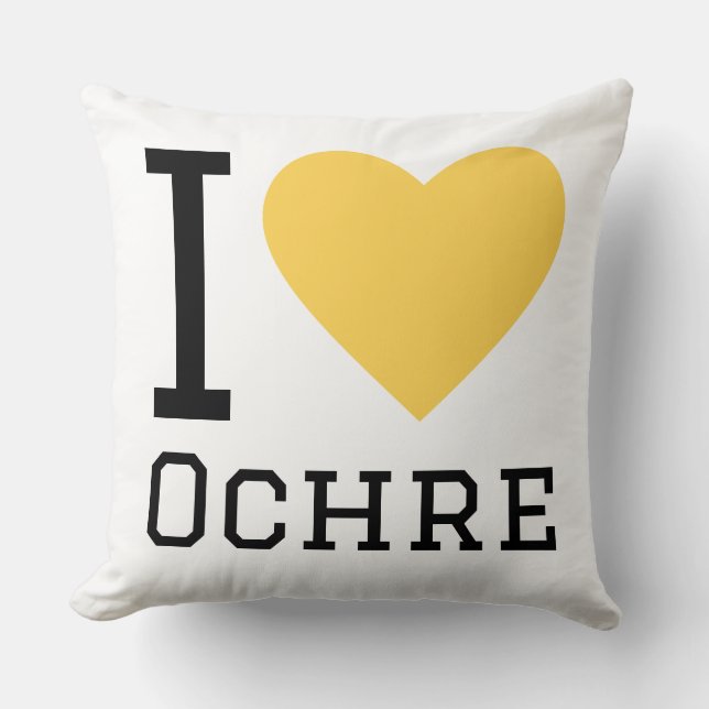 I love ochre throw pillow (Front)