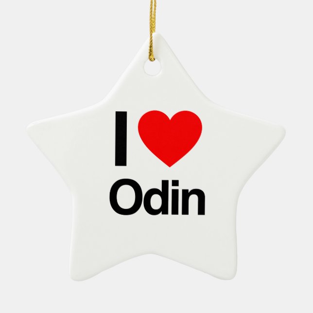 i love odin.ai ceramic ornament (Front)