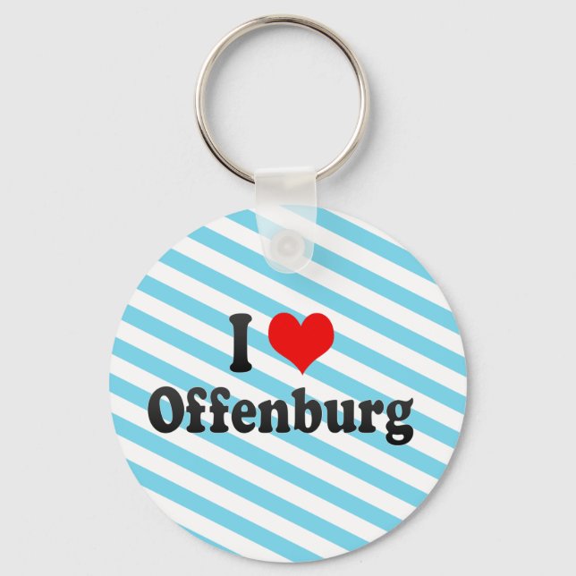 I Love Offenburg, Germany Keychain (Front)