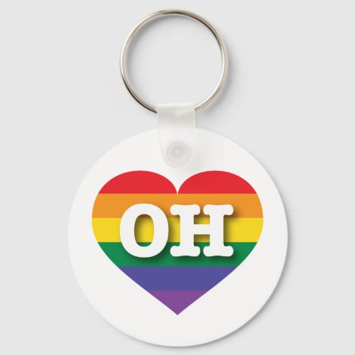 I love Ohio Gay Pride Rainbow Heart Keychain