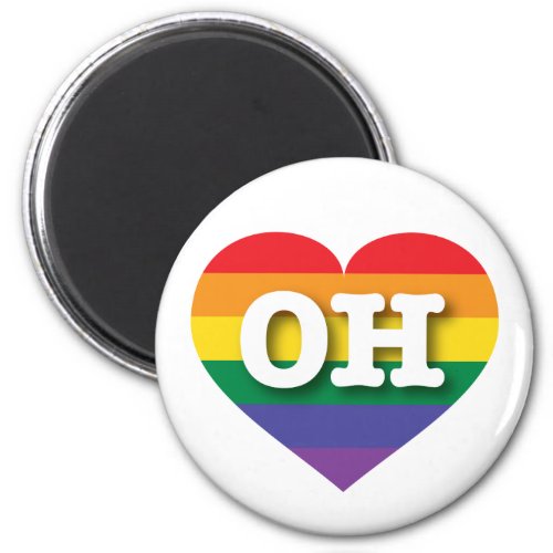 I love Ohio Gay Pride Rainbow Heart Magnet