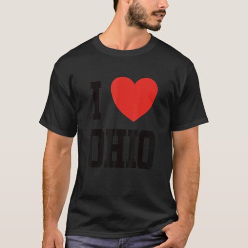I Love Ohio Loveheart USA State T_Shirt