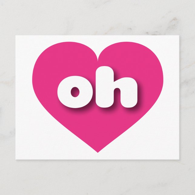 I love Ohio - oh hot pink heart Postcard (Front)