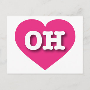 I love Ohio - OH hot pink heart Postcard