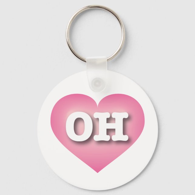 I love Ohio - OH pink fade heart Keychain (Front)