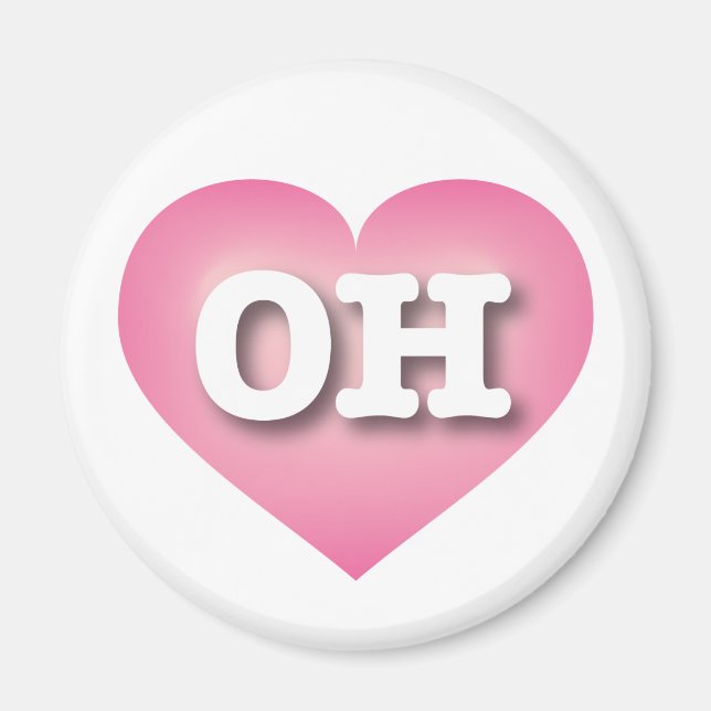 I love Ohio - OH pink fade heart Magnet (Front)