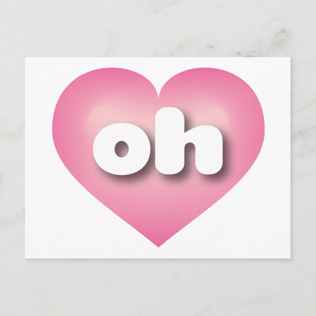 I love Ohio -oh pink fade heart Postcard (Front)