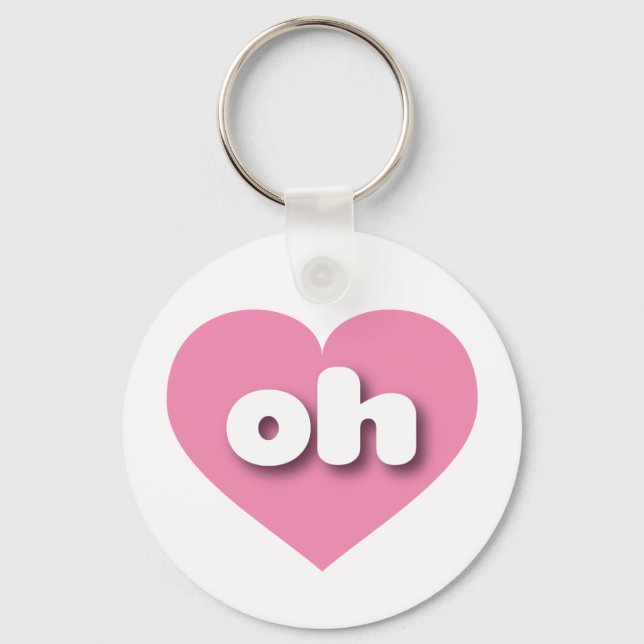 I love Ohio - oh pink heart Keychain (Front)