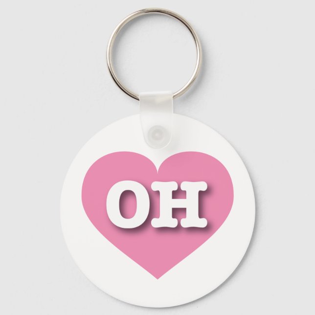 I love Ohio - OH pink heart Keychain (Front)