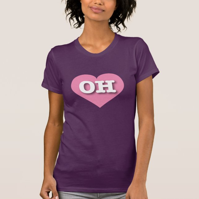 I love Ohio - OH pink heart T-Shirt (Front)