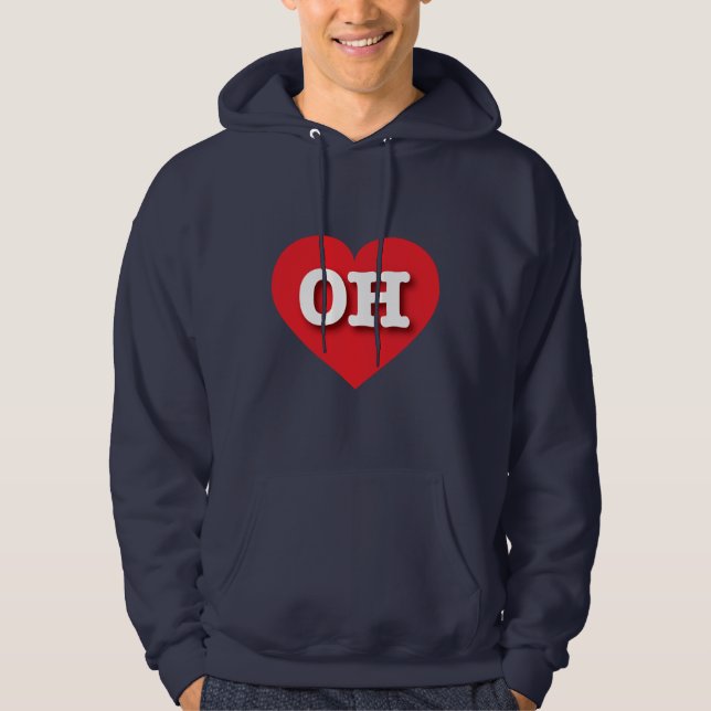 I love Ohio - OH red heart Hoodie (Front)