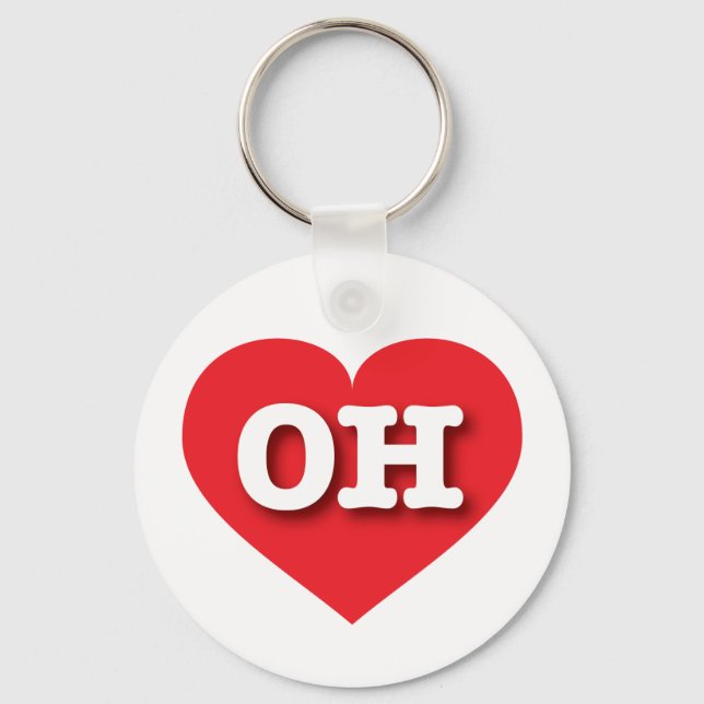 I love Ohio - OH red heart Keychain (Front)