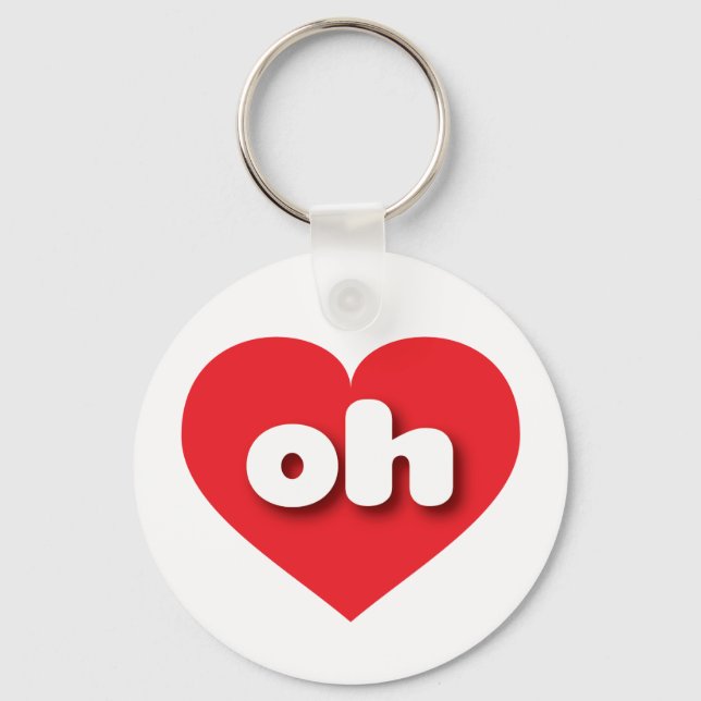 I love Ohio - oh red heart Keychain (Front)