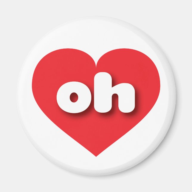 I love Ohio - oh red heart Magnet (Front)