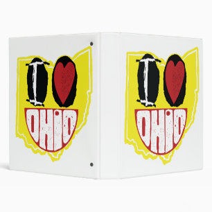 I Love Ohio Smiling Happy Face 3 Ring Binder