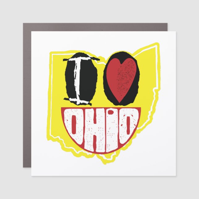 I Love Ohio Smiling Happy Face  Car Magnet (Front)