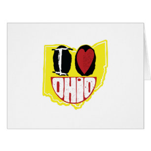 I Love Ohio Smiling Happy Face Cards