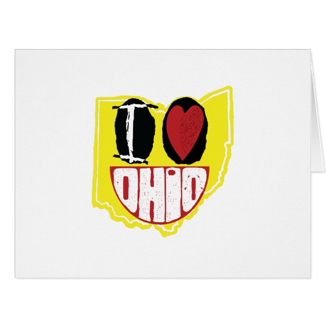 I Love Ohio Smiling Happy Face  Cards (Front Horizontal)