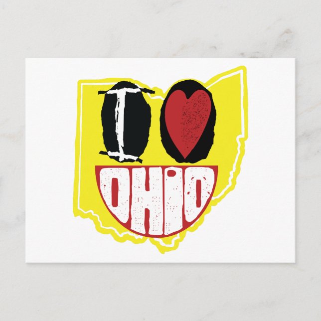 I Love Ohio Smiling Happy Face  Holiday Postcard (Front)