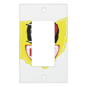 I Love Ohio Smiling Happy Face  Light Switch Cover