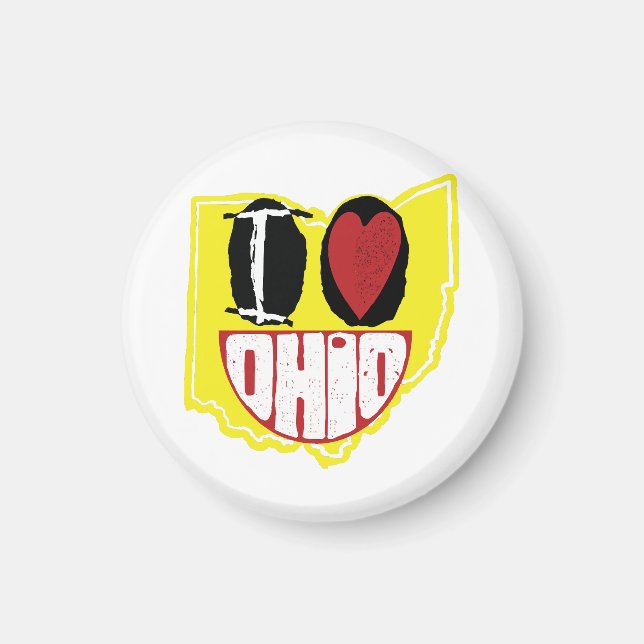 I Love Ohio Smiling Happy Face  Magnet (Front)