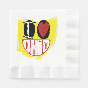 I Love Ohio Smiling Happy Face Napkins