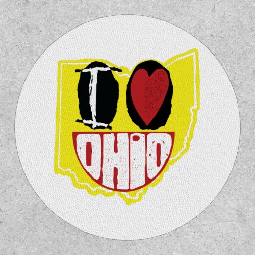 I Love Ohio Smiling Happy Face  Patch