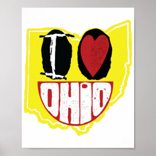 I Love Ohio Smiling Happy Face Poster