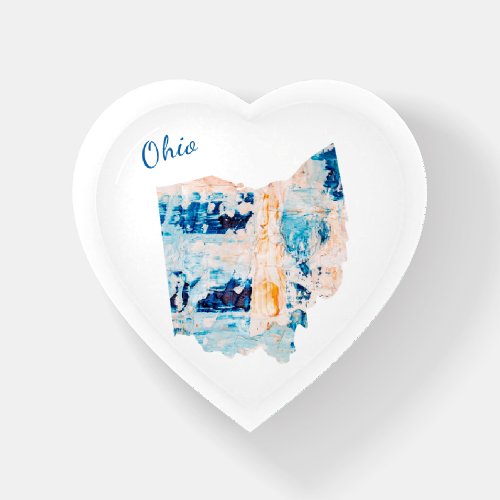 I Love Ohio State Outline Abstract Heart Paperweight