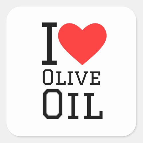 I love oil love square sticker