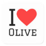 I love oil olive  square sticker