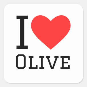 I love oil olive square sticker