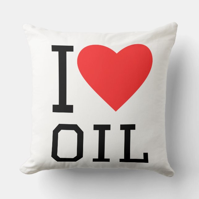 I love oil throw pillow (Front)