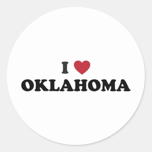 I Love Oklahoma Classic Round Sticker