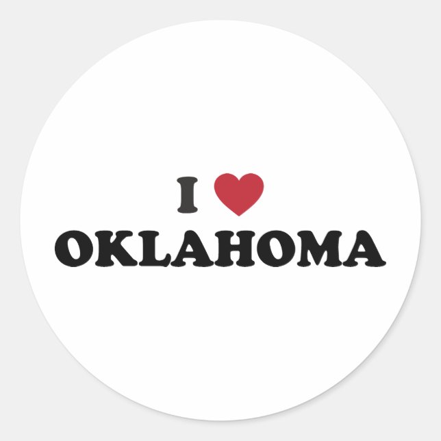 I Love Oklahoma Classic Round Sticker (Front)