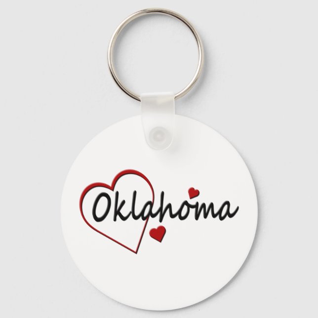 I Love Oklahoma Hearts Keychain (Front)
