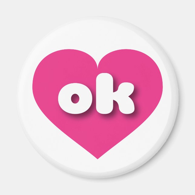 I love Oklahoma - ok hot pink heart Magnet (Front)